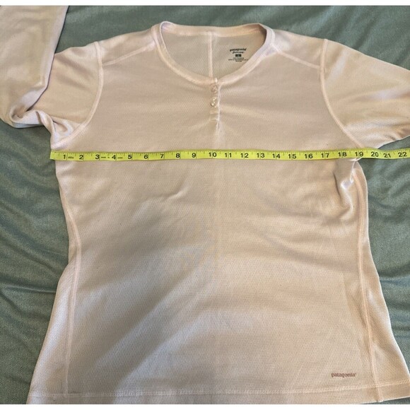 Women’s Patagonia Apilene PINK w/Buttons Knit Long Sleeve Top Shirt Polyester L - Picture 8 of 9